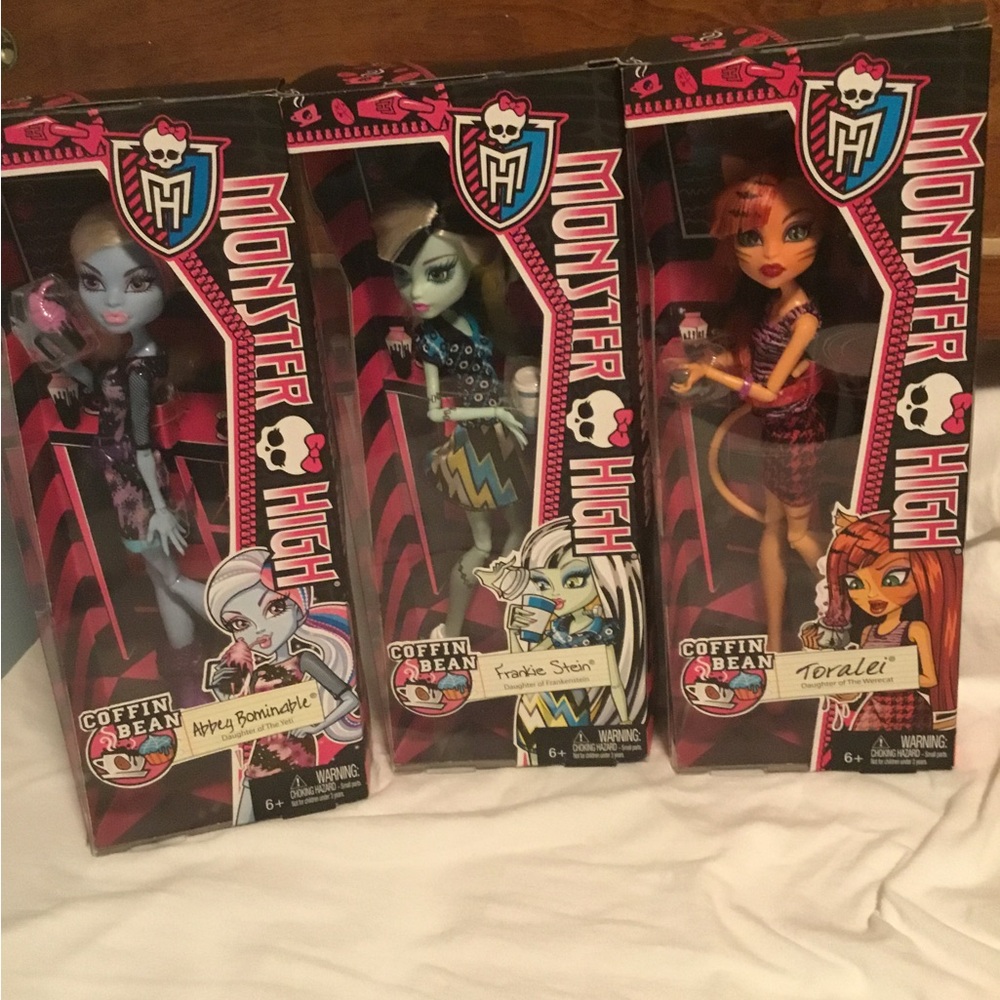 SALE! 2013 Monster High Frankie Stein and toralei Coffee Bean Doll new